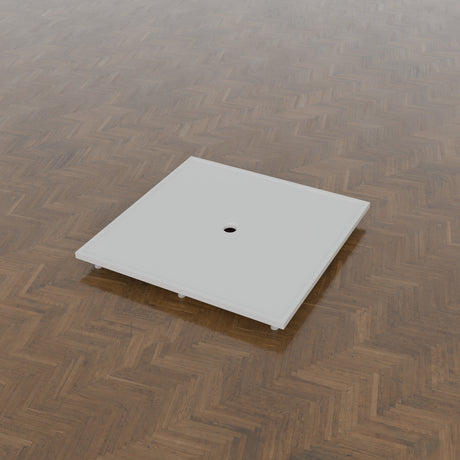 1500 × 1500 Square Shower Tray – 45mm Slim Non-Slip — on the riser kit · Omnitub gallery feet34