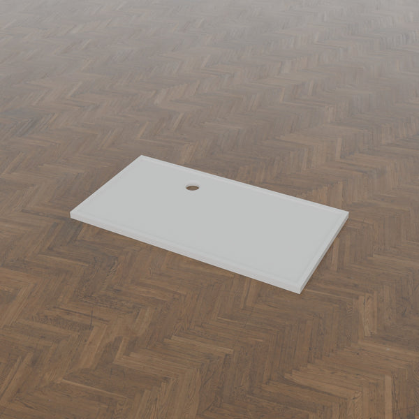 1500 × 800 Rectangular Shower Tray – 45mm Slim Non-Slip — three-quarter view · Omnitub gallery 34