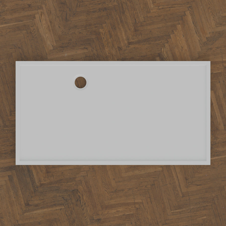 1500 × 800 Rectangular Shower Tray – 45mm Slim Non-Slip — bird's-eye · Omnitub bird's-eye hero