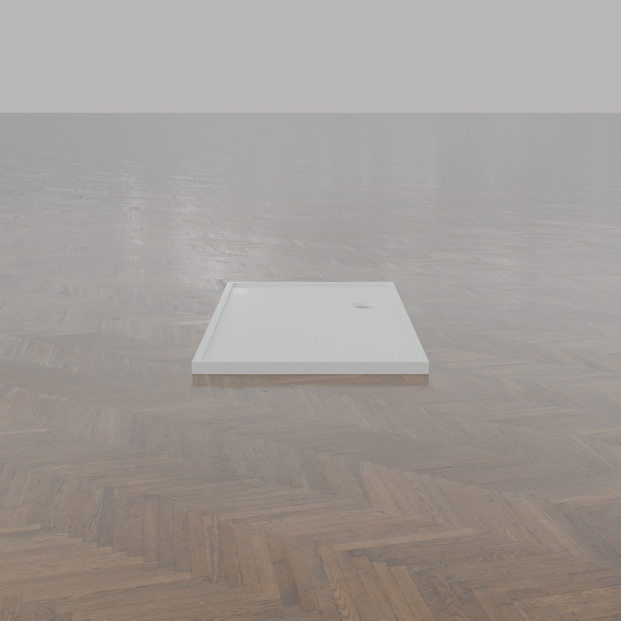 1500 × 800 Rectangular Shower Tray – 45mm Slim Non-Slip — end view · Omnitub gallery end