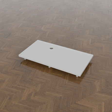 1500 × 800 Rectangular Shower Tray – 45mm Slim Non-Slip — on the riser kit · Omnitub gallery feet34