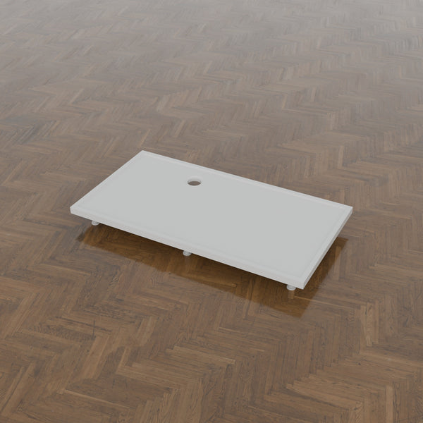 1500 × 800 Rectangular Shower Tray – 45mm Slim Non-Slip — on the riser kit · Omnitub gallery feet34