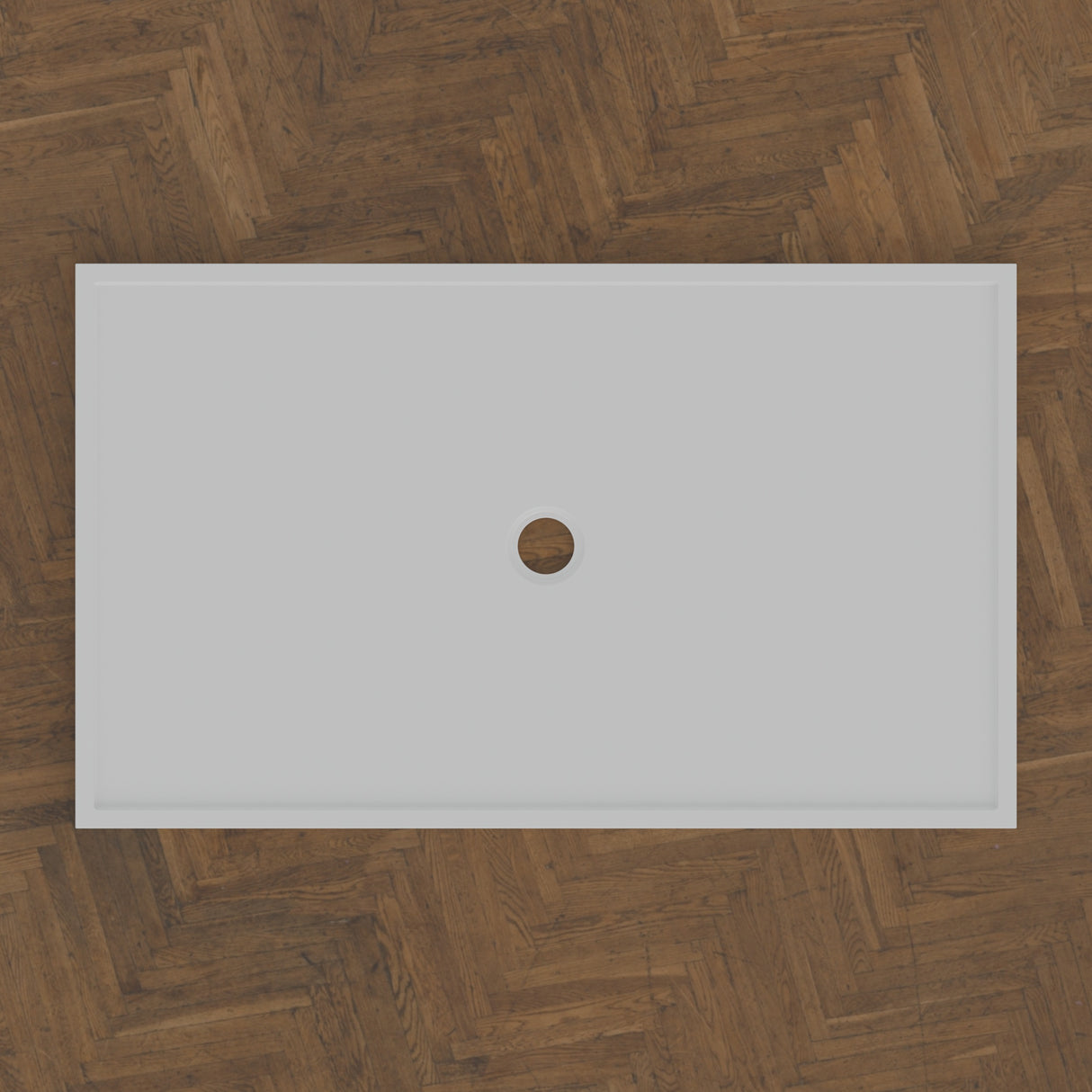 1500 × 900 Rectangular Shower Tray – 45mm Slim Non-Slip — bird's-eye · Omnitub bird's-eye hero
