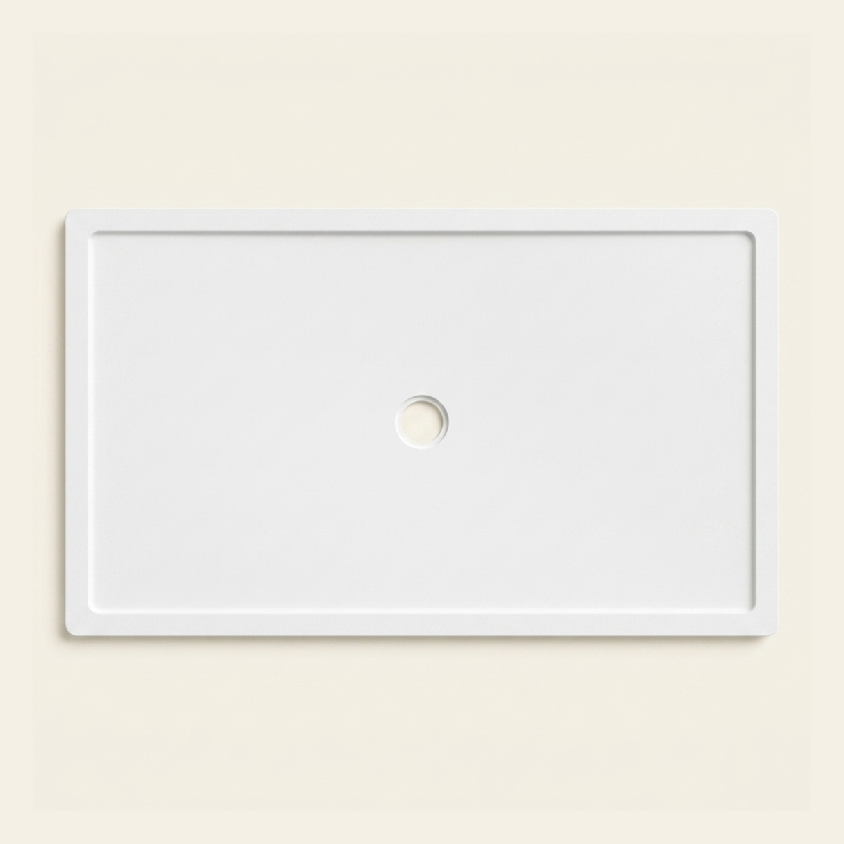 1500mm × 900mm Omnitub Pure White shower tray — 35mm slim non-slip Omnigel surface, BS 4800 00 E 55, handmade in Somerset