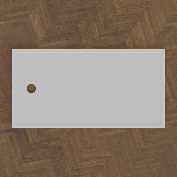 1550 × 800 Rectangular Shower Tray – 45mm Slim Non-Slip — bird's-eye · Omnitub bird's-eye hero