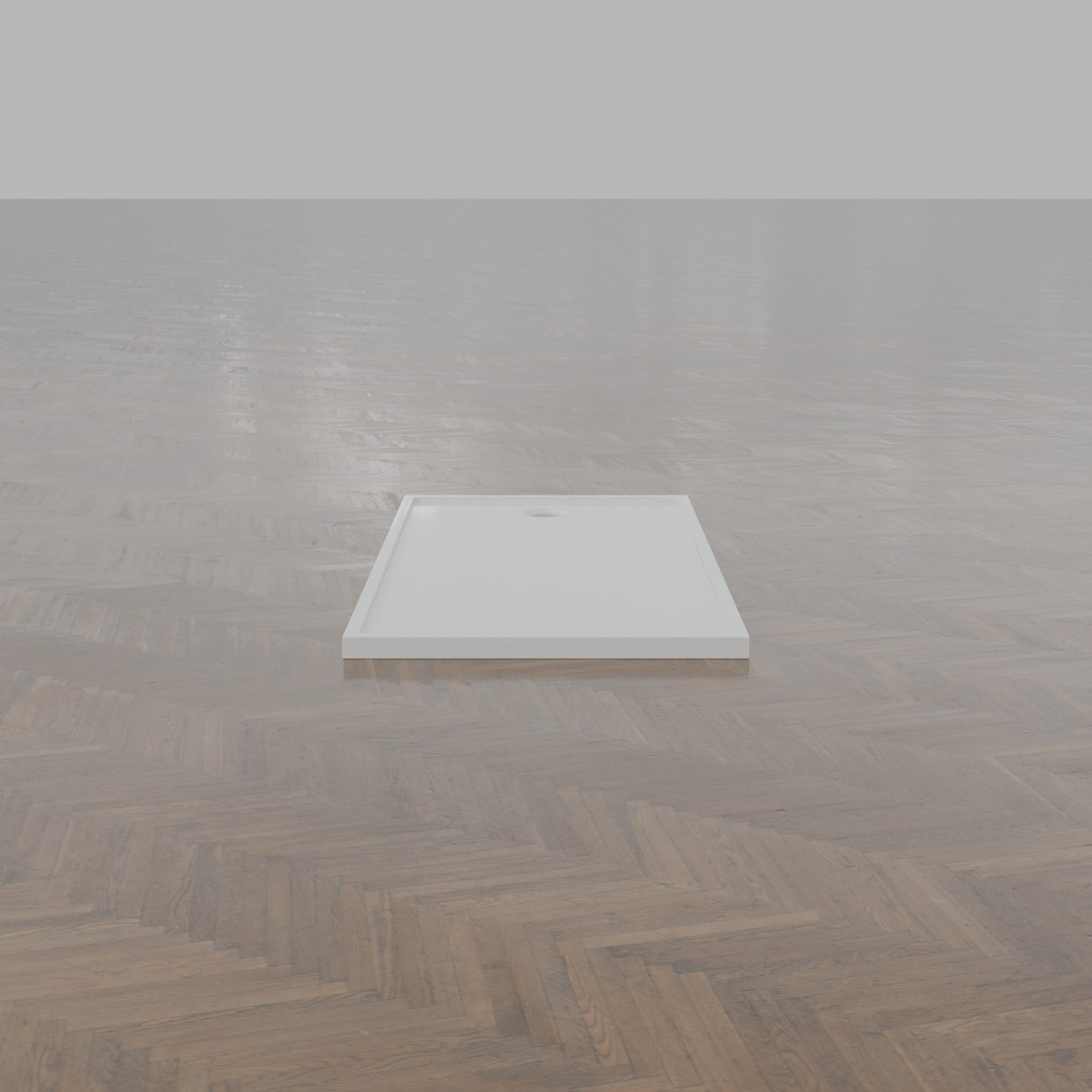 1550 × 800 Rectangular Shower Tray – 45mm Slim Non-Slip — end view · Omnitub gallery end