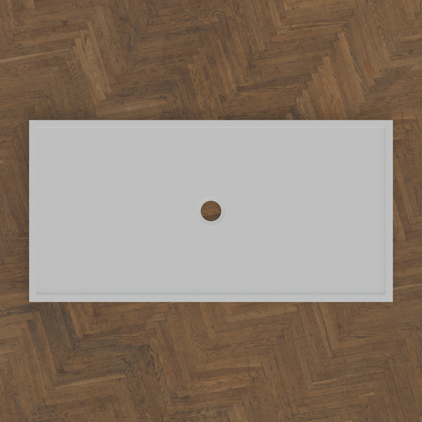 1600 × 800 Rectangular Shower Tray – 45mm Slim Non-Slip — bird's-eye · Omnitub bird's-eye hero