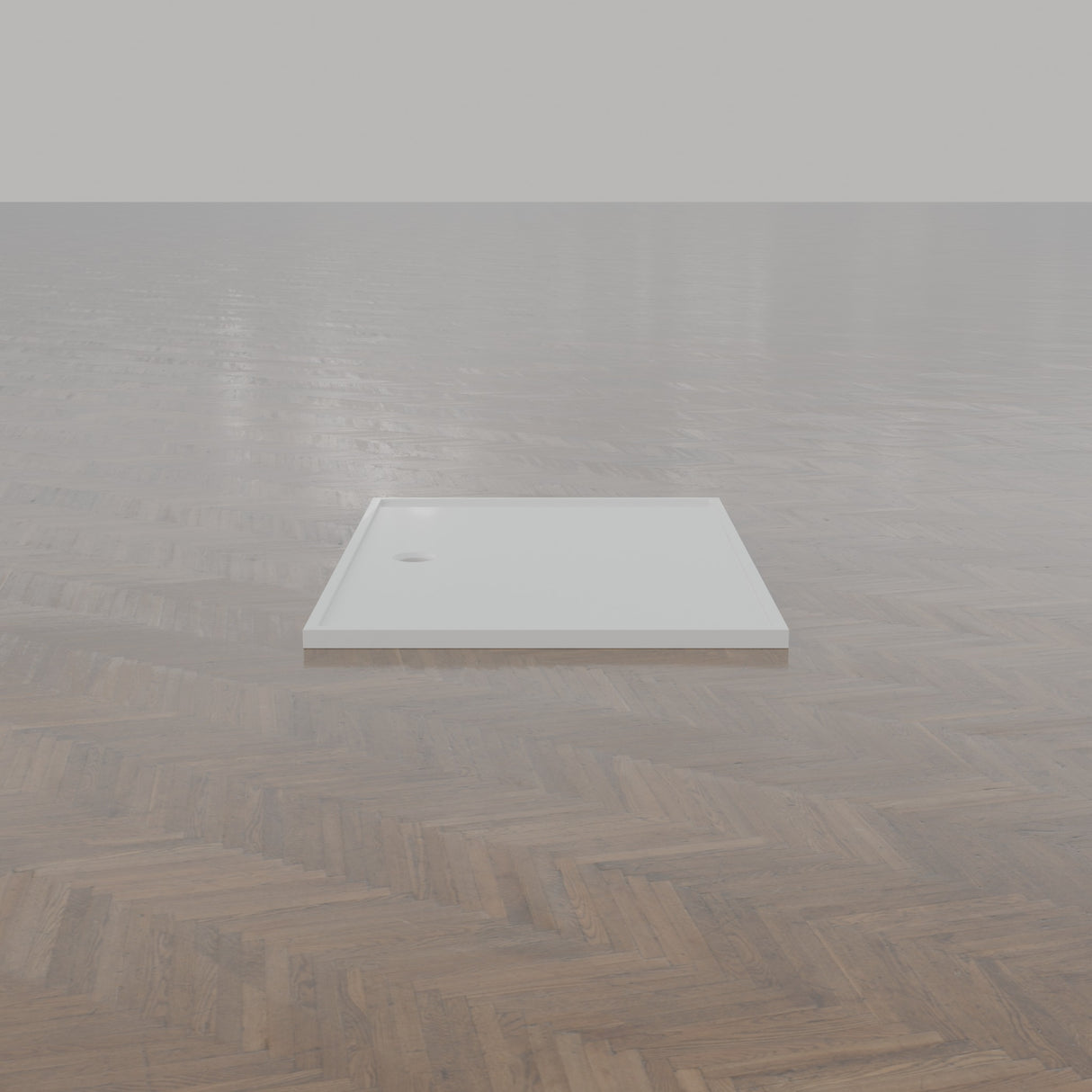 1650 × 1100 Rectangular Shower Tray – 45mm Slim Non-Slip — end view · Omnitub gallery end