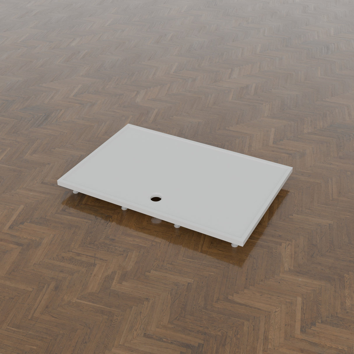 1650 × 1100 Rectangular Shower Tray – 45mm Slim Non-Slip — on the riser kit · Omnitub gallery feet34