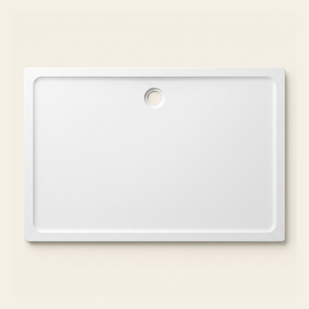 1650mm × 1100mm Omnitub Pure White shower tray — 45mm slim non-slip Omnigel surface, BS 4800 00 E 55, handmade in Somerset