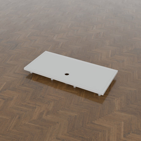 1700 × 800 Rectangular Shower Tray – 45mm Slim Non-Slip — on the riser kit · Omnitub gallery feet34