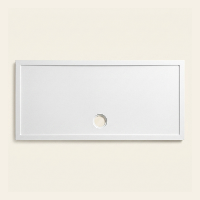 1700mm × 800mm Omnitub Pure White shower tray — 35mm slim non-slip Omnigel surface, BS 4800 00 E 55, handmade in Somerset