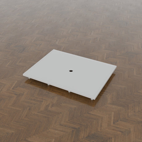 1800 × 1350 Rectangular Shower Tray – 45mm Slim Non-Slip — on the riser kit · Omnitub gallery feet34