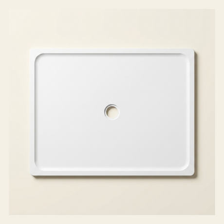 1800mm × 1350mm Omnitub Pure White shower tray — 45mm slim non-slip Omnigel surface, BS 4800 00 E 55, handmade in Somerset