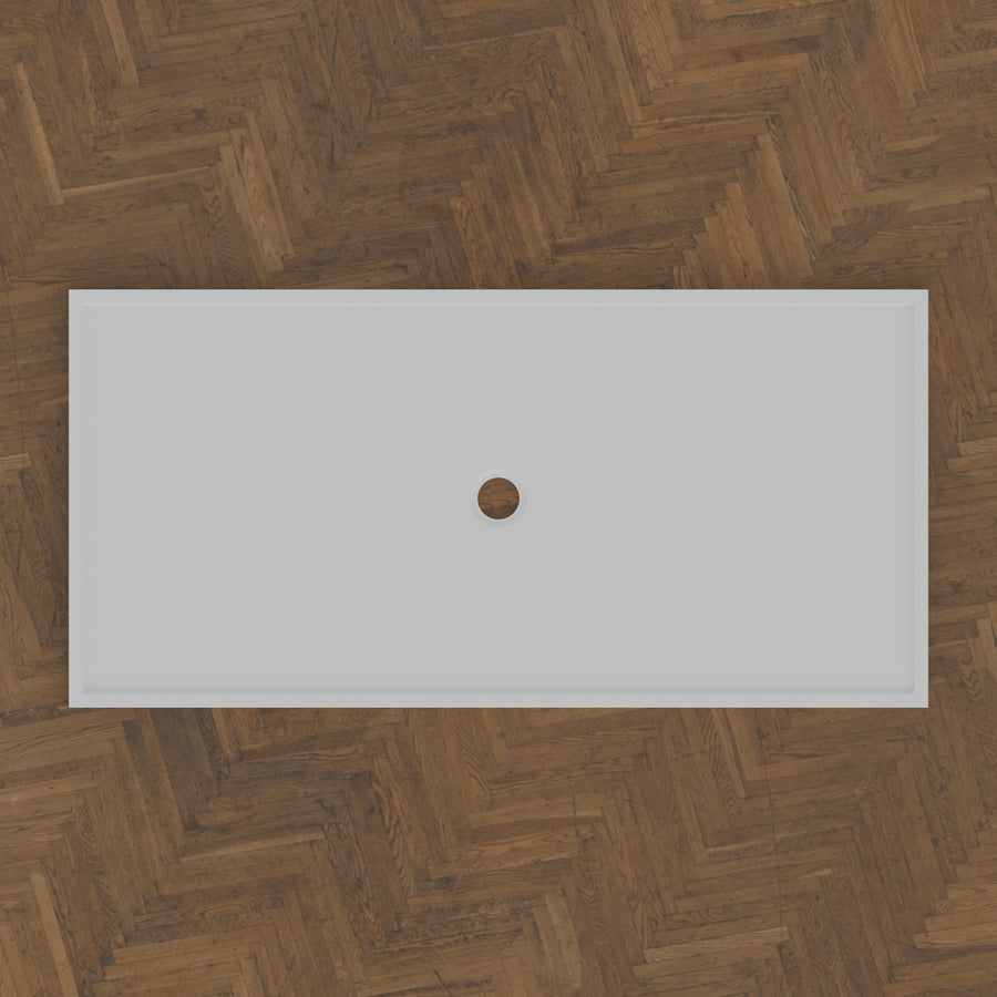 1850 × 900 Rectangular Shower Tray – 45mm Slim Non-Slip — bird's-eye · Omnitub bird's-eye hero