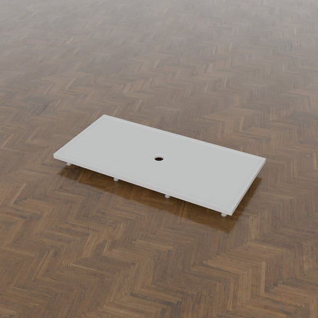 1850 × 900 Rectangular Shower Tray – 45mm Slim Non-Slip — on the riser kit · Omnitub gallery feet34
