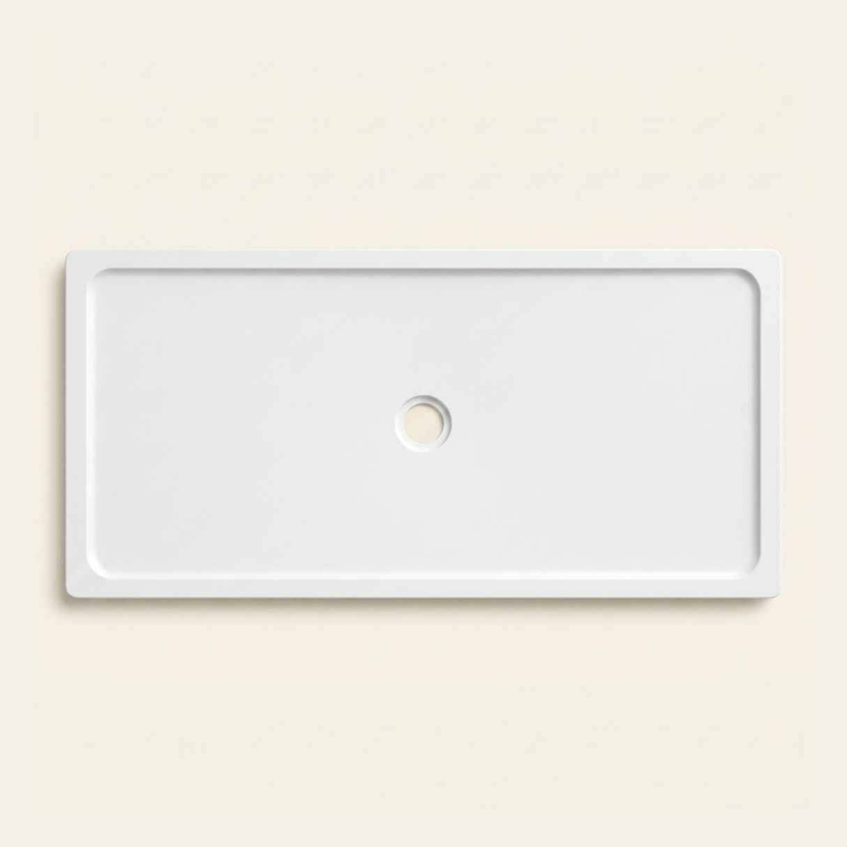 1850mm × 900mm Omnitub Pure White shower tray — 35mm slim non-slip Omnigel surface, BS 4800 00 E 55, handmade in Somerset