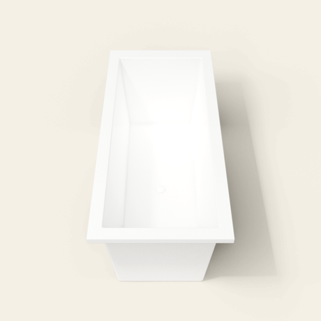 Omnitub 1700×750 white deep soaking bath — end view [render:1_end_view:nofeet]