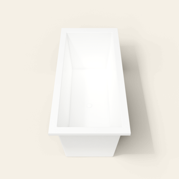 Omnitub 1700×750 white deep soaking bath — end view [render:1_end_view:nofeet]