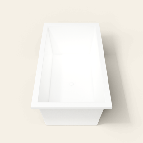 Omnitub 1750×950 white deep soaking bath — end view [render:1_end_view:nofeet]