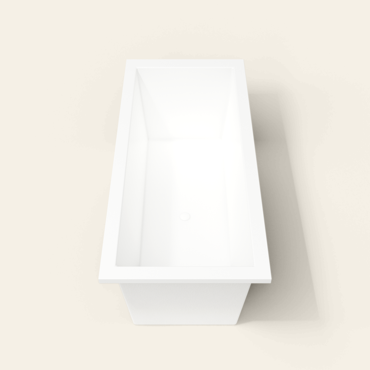 Omnitub 1800×800 white deep soaking bath — end view [render:1_end_view:nofeet]