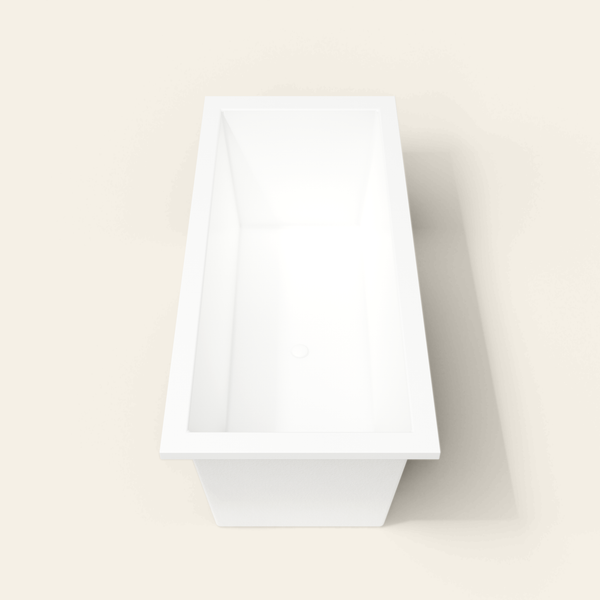 Omnitub 1800×800 white deep soaking bath — end view [render:1_end_view:nofeet]