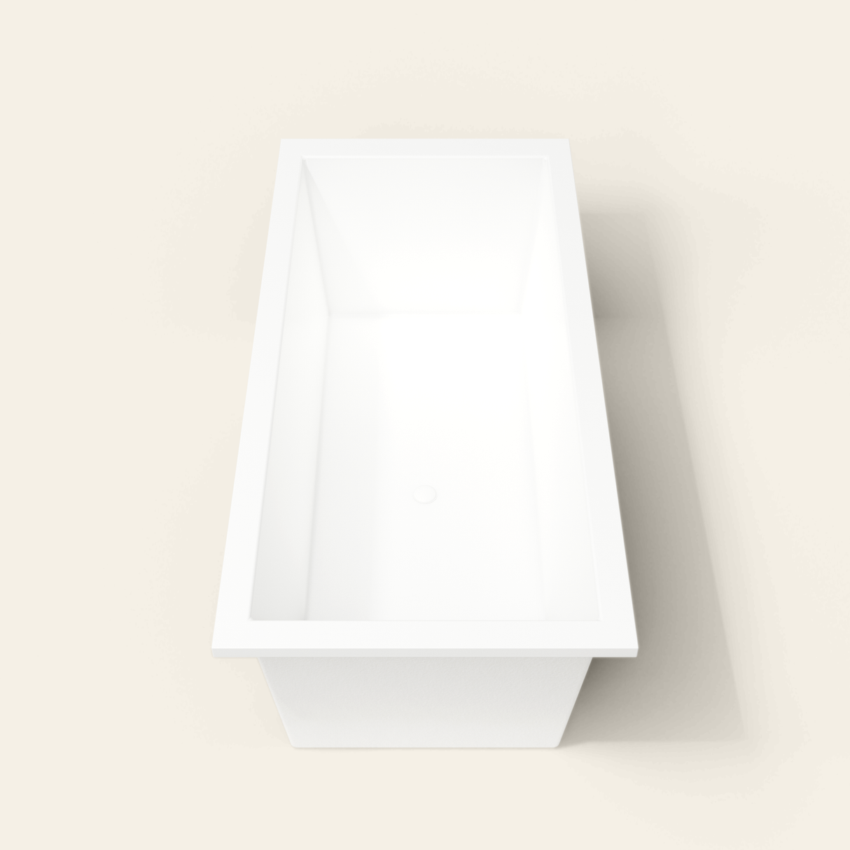 Omnitub 1900×900 white deep soaking bath — end view [render:1_end_view:nofeet]