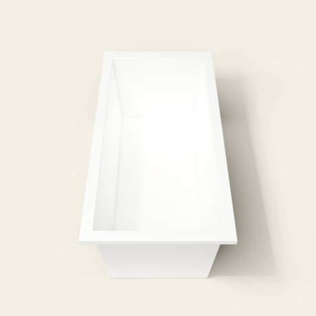 Omnitub 1900×900 white deep soaking bath — end view [render:1_end_view:nofeet]