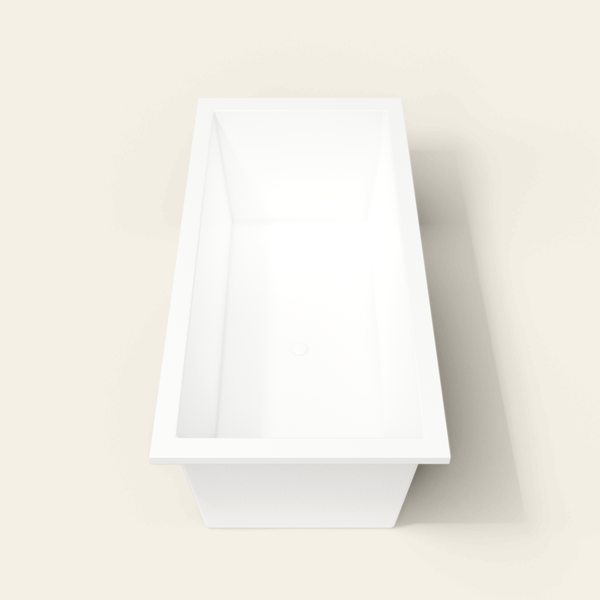 Omnitub 1900×900 white deep soaking bath — end view [render:1_end_view:nofeet]