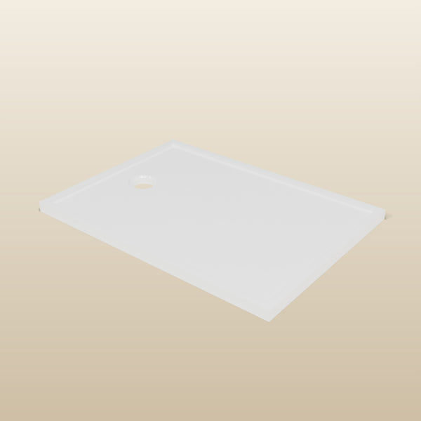 1100 x 800 Rectangular Shower Tray – 45mm Slim Non-Slip — three-quarter view · Omnitub render