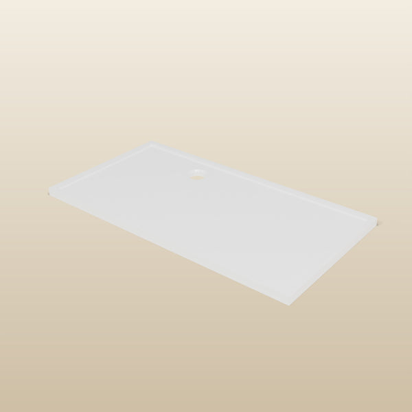 1500 × 800 Rectangular Shower Tray – 45mm Slim Non-Slip — three-quarter view · Omnitub render