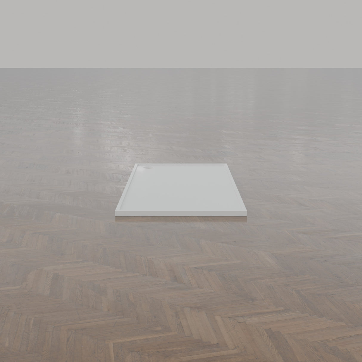 2000 × 1000 Rectangular Shower Tray – 45mm Slim Non-Slip — end view · Omnitub gallery end