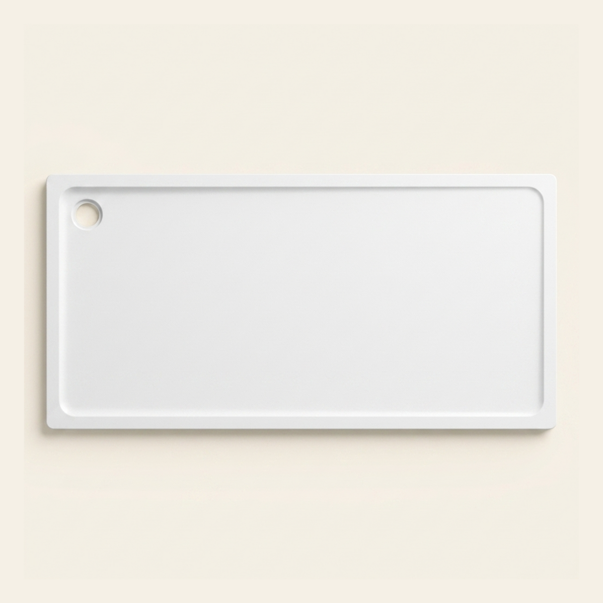 2000mm × 1000mm Omnitub Pure White shower tray — 35mm slim non-slip Omnigel surface, BS 4800 00 E 55, handmade in Somerset