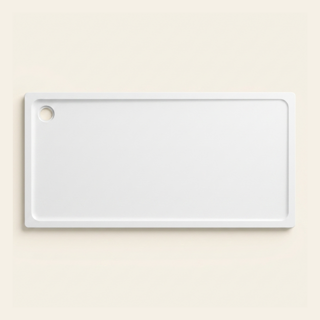 2000mm × 1000mm Omnitub Pure White shower tray — 35mm slim non-slip Omnigel surface, BS 4800 00 E 55, handmade in Somerset