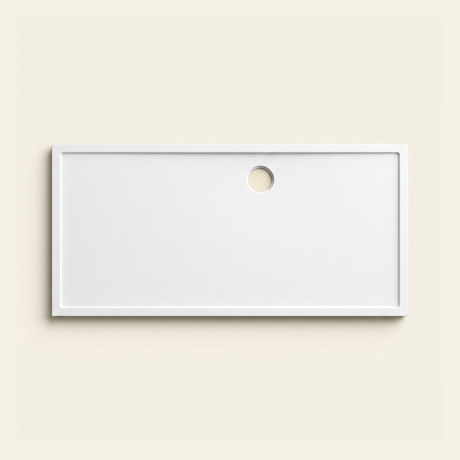 2260mm × 1000mm Omnitub Pure White shower tray — 45mm slim non-slip Omnigel surface, BS 4800 00 E 55, handmade in Somerset