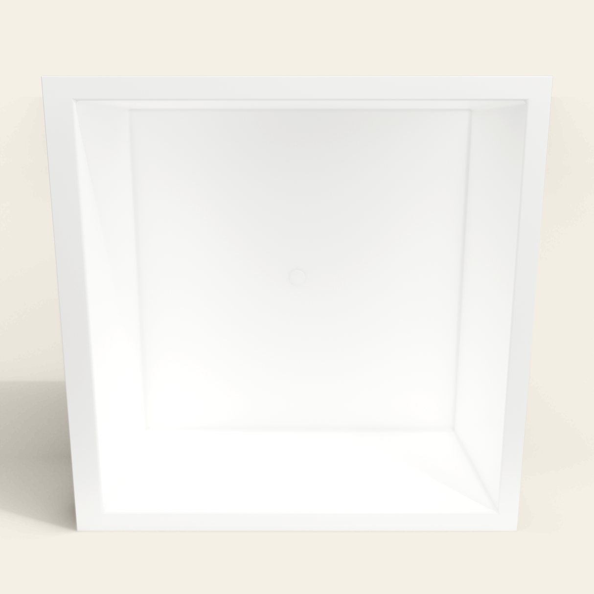Omnitub 1600×1600 white deep soaking bath — interior depth [render:2_depth_into:nofeet]