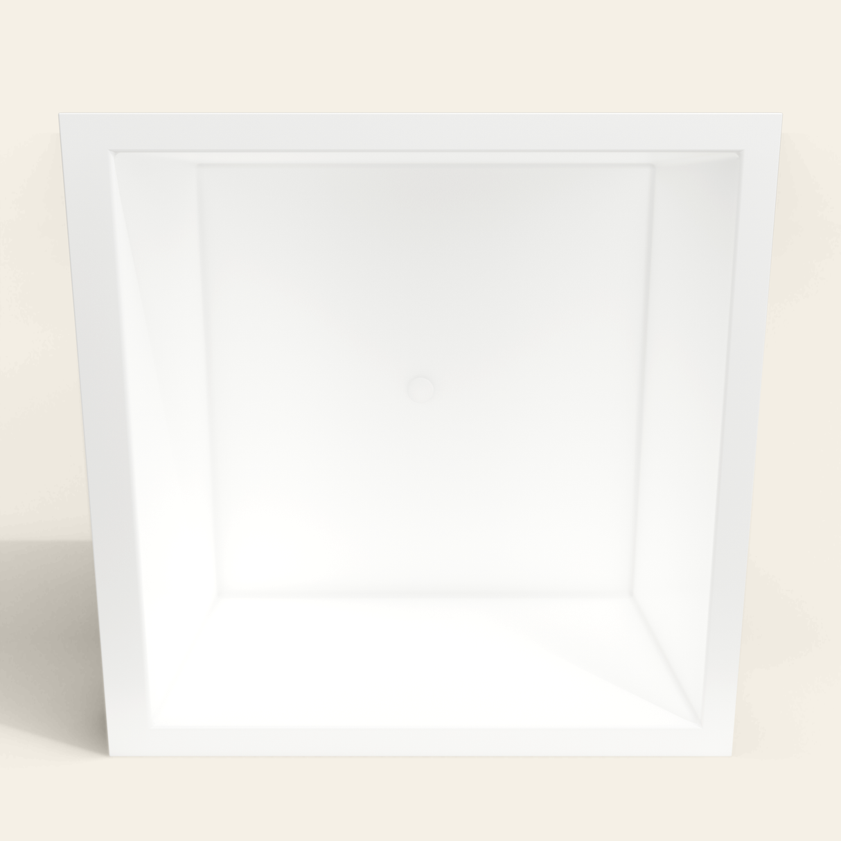 Omnitub 1400×1400 white deep soaking bath — interior depth [render:2_depth_into:nofeet]