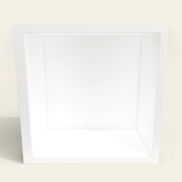 Omnitub 1400×1400 white deep soaking bath — interior depth [render:2_depth_into:nofeet]
