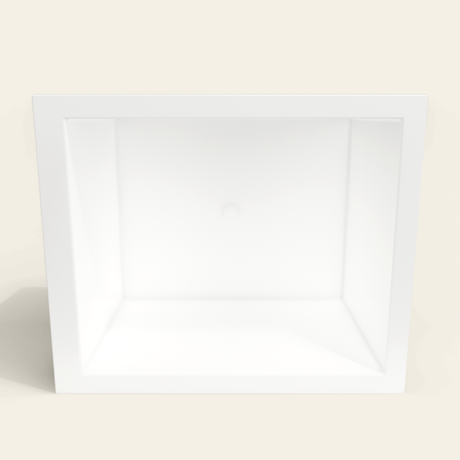 Omnitub 1250×1050 white deep soaking bath — interior depth [render:2_depth_into:nofeet]