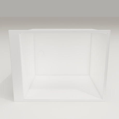 Omnitub Sheer 900 deep soaking tub in white — 900×700mm footprint, 600mm deep, interior depth, handmade in Britain [render:2_depth_into:nofeet]