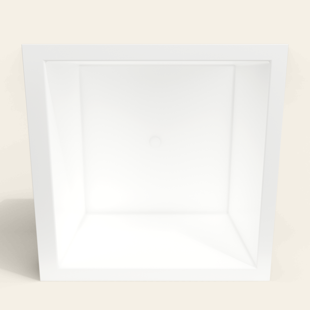 Omnitub 1200×1200 white deep soaking bath — interior depth [render:2_depth_into:nofeet]