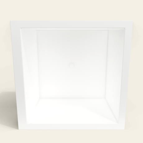 Omnitub 1200×1200 white deep soaking bath — interior depth [render:2_depth_into:nofeet]