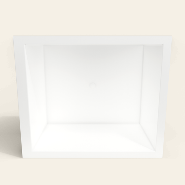 Omnitub 1400×1200 white deep soaking bath — interior depth [render:2_depth_into:nofeet]