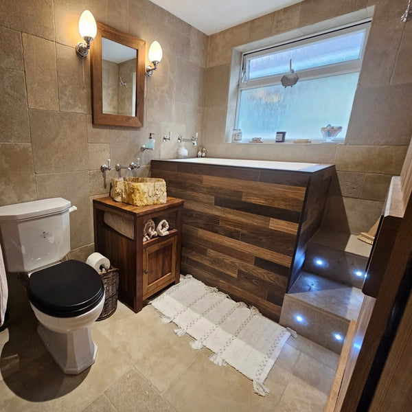 Omnitub 1100 x 700 handmade UK seated soaking tub 1000mm depth rectangular - finish and texture