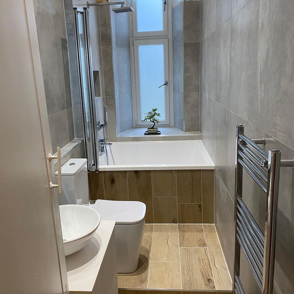 Omnitub Solo Plus 1250 x 1050 handmade UK deep soaking tub 600mm depth wide rectangular - finish and texture