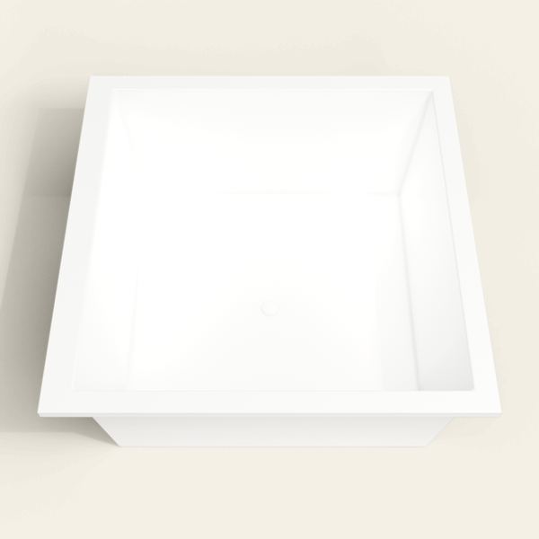 Omnitub 1400×1400 white deep soaking bath — deep hero [render:3_deep_hero:nofeet]