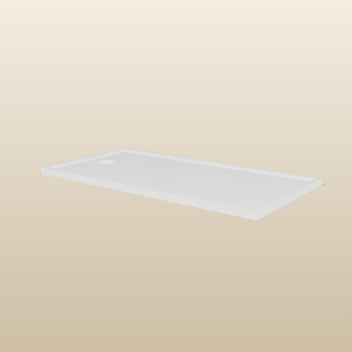 1550 × 800 Rectangular Shower Tray – 45mm Slim Non-Slip — low front view · Omnitub render