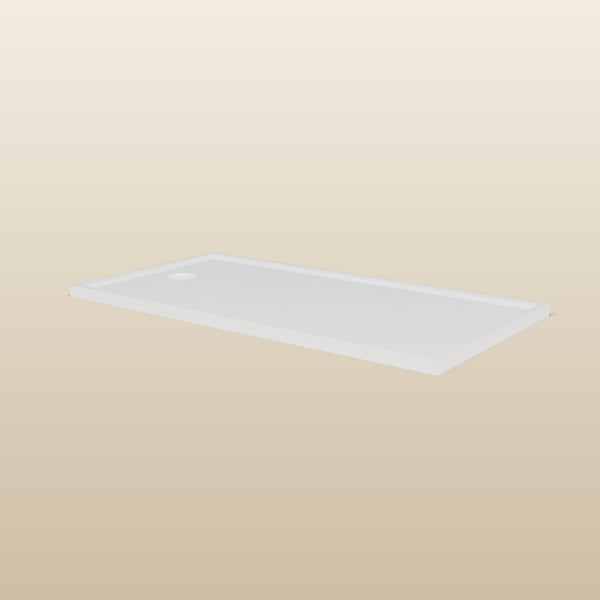 1550 × 800 Rectangular Shower Tray – 45mm Slim Non-Slip — low front view · Omnitub render