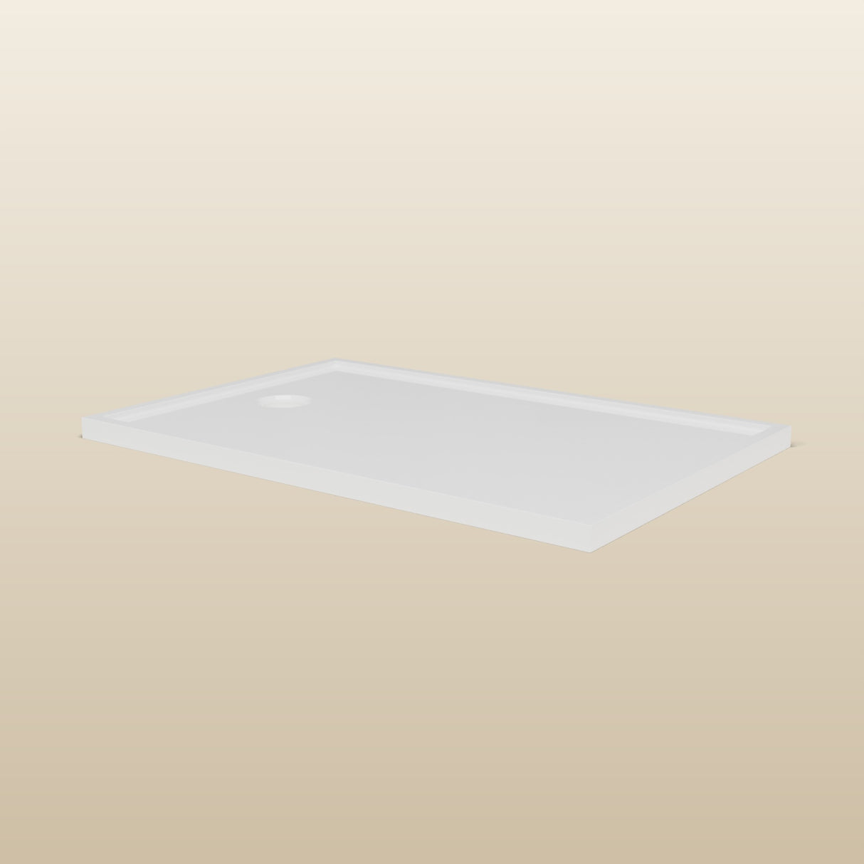 1200 × 800 Rectangular Shower Tray – 45mm Slim Non-Slip — low front view · Omnitub render