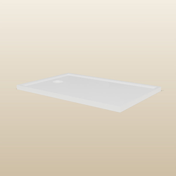 1200 × 800 Rectangular Shower Tray – 45mm Slim Non-Slip — low front view · Omnitub render